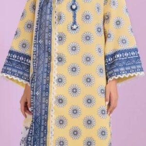 3pc digital printed lawn brand bonanza satrangi
