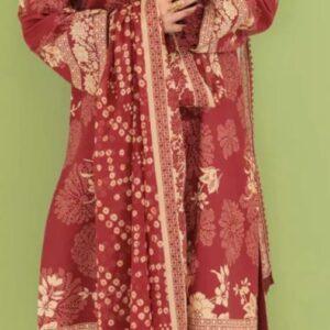 3pc digital printed lawn brand bonanza satrangi