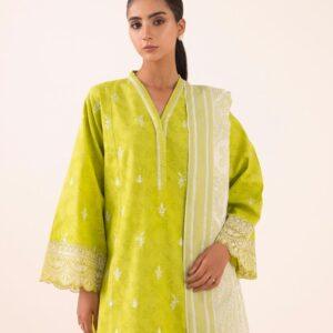 3 PC EMBRIODERED COTTON JACQUARD LAWN SUIT  SAPPHIRE BRAND