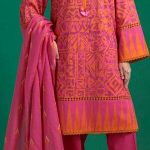 3pc digital printed lawn brand bonanza satrangi