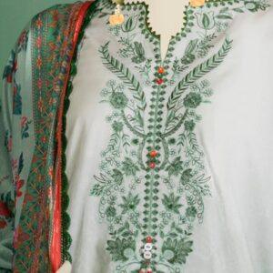 Festive collection embrioidered 3 pcs lawn suit