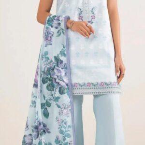 Summer collection 3 pc Embroidered lawn sapphire suit