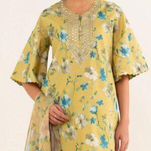 summer collection 3 pc unstitched embroidered sapphire lawn suit