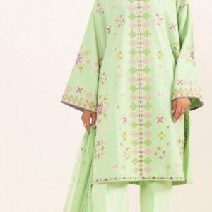 Sapphire 3 pc Embroidered Dobby Suit (Summer Collection)