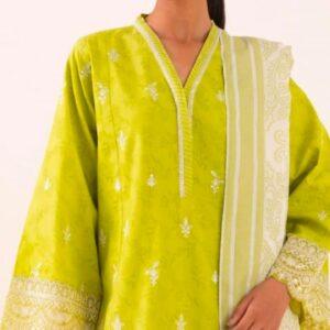 Sapphire 3 pc Embroidered cotton Jacquard(Summer Collection)
