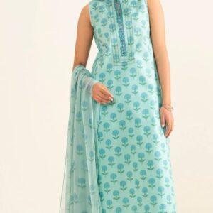 3 pcs Summer collection Embroidered sapphire lawn suit